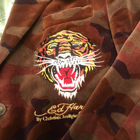 SUPER RARE amazing y2k Ed hardy camouflage velvet jacket! - Picture 6 of 11